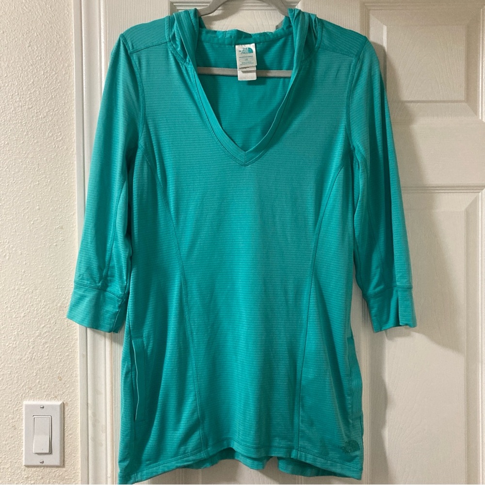 The North Face Hoodie Womens  Hooded Turnic Lightweight Thin Green Size M - Picture 15 of 16